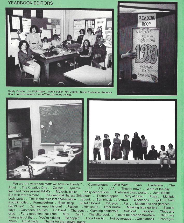 Wachusett Regional High School Class of 1980 Clubs - Yearbook Editors