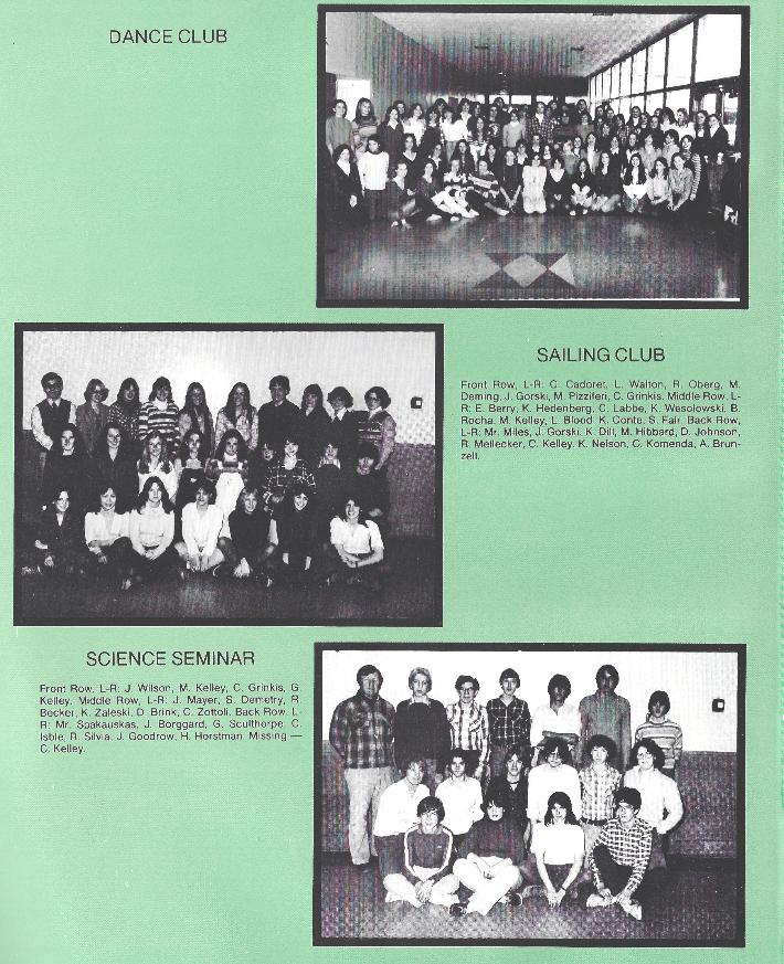 Wachusett Regional High School Class of 1980 Clubs - Dance, Sailing & Science Seminar