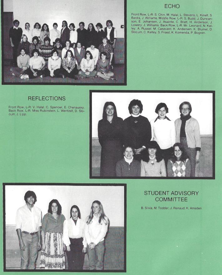 Wachusett Regional High School Class of 1980 Clubs - ECHO, Reflection, Student Advisory Committee