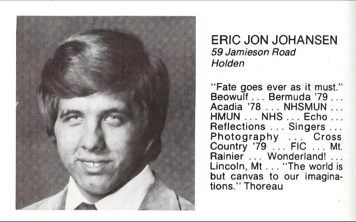 Eric Jon Johansen Wachusett Regional High School Departed 1/16/2021