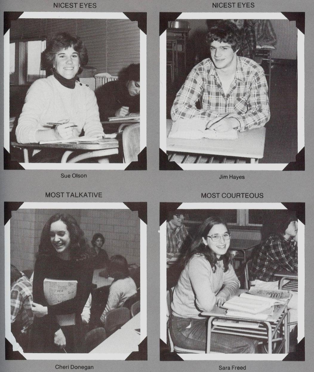 Wachusett Regional High School Class of 1980 - Susan Olson, Jim Hayes, Cheri Donegan, Sara Freed